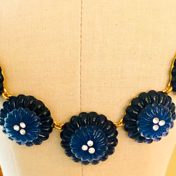 Vintage Ann Taylor Statement Blue Necklace - Picture 10 of 12